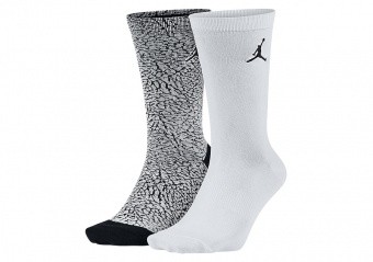 NIKE AIR JORDAN ELEPHANT CREW SOCKS WHITE BLACK price 19.00