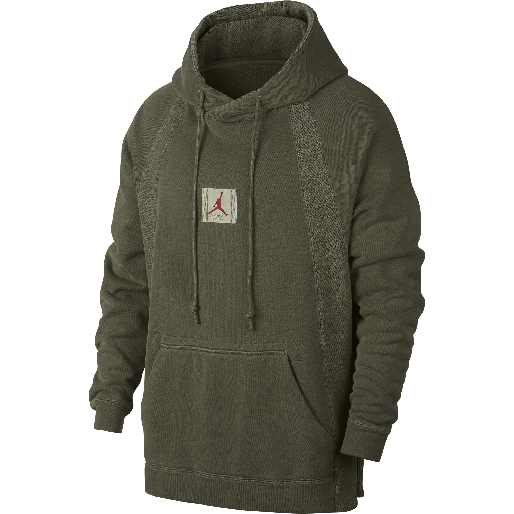 NIKE AIR JORDAN SPORTSWEAR WINGS WASHED FLEECE PULLOVER OLIVE CANVAS