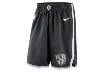 NIKE NBA BROOKLYN NETS SWINGMAN ROAD SHORTS BLACK