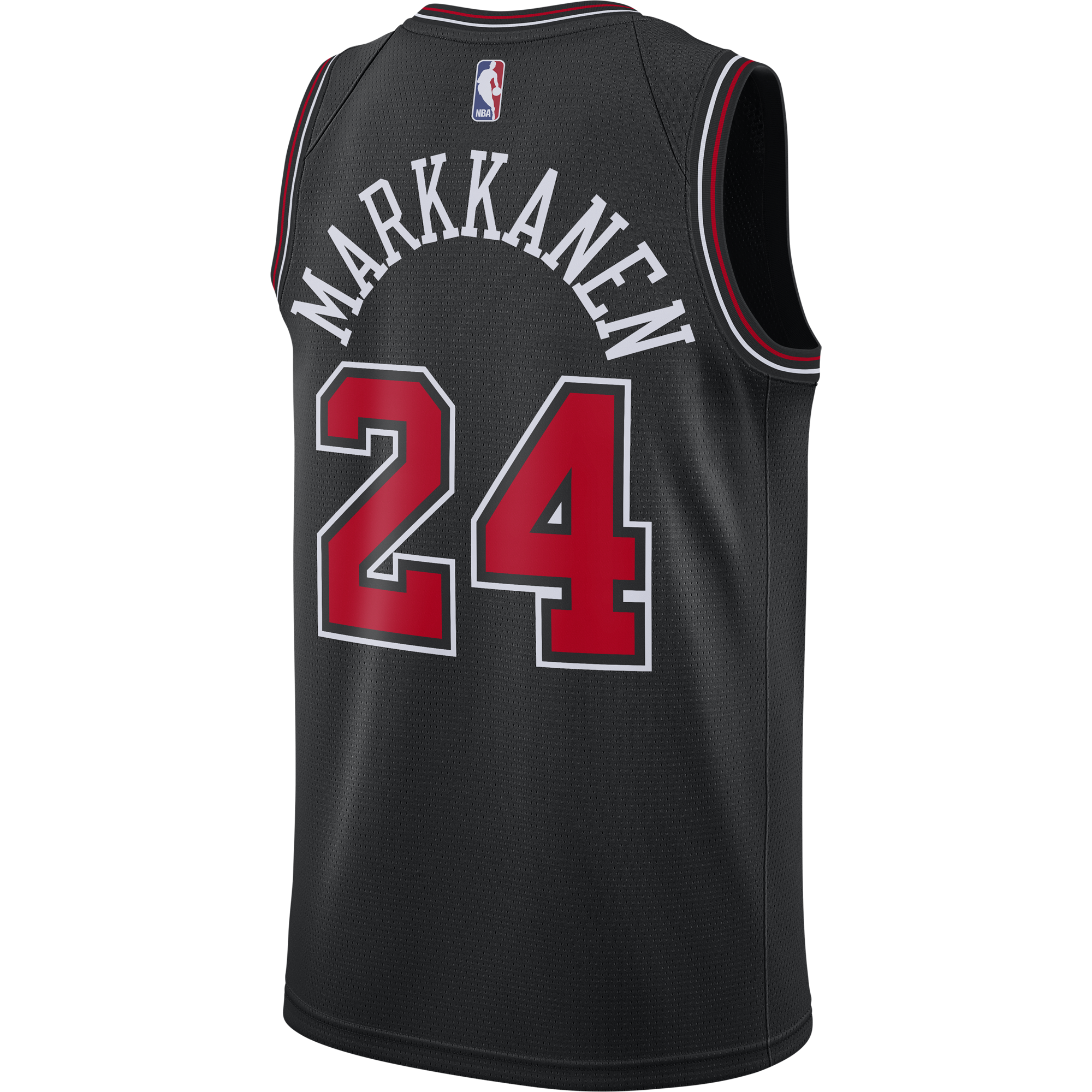 NIKE NBA CHICAGO BULLS LAURI MARKKANEN SWINGMAN JERSEY BLACK