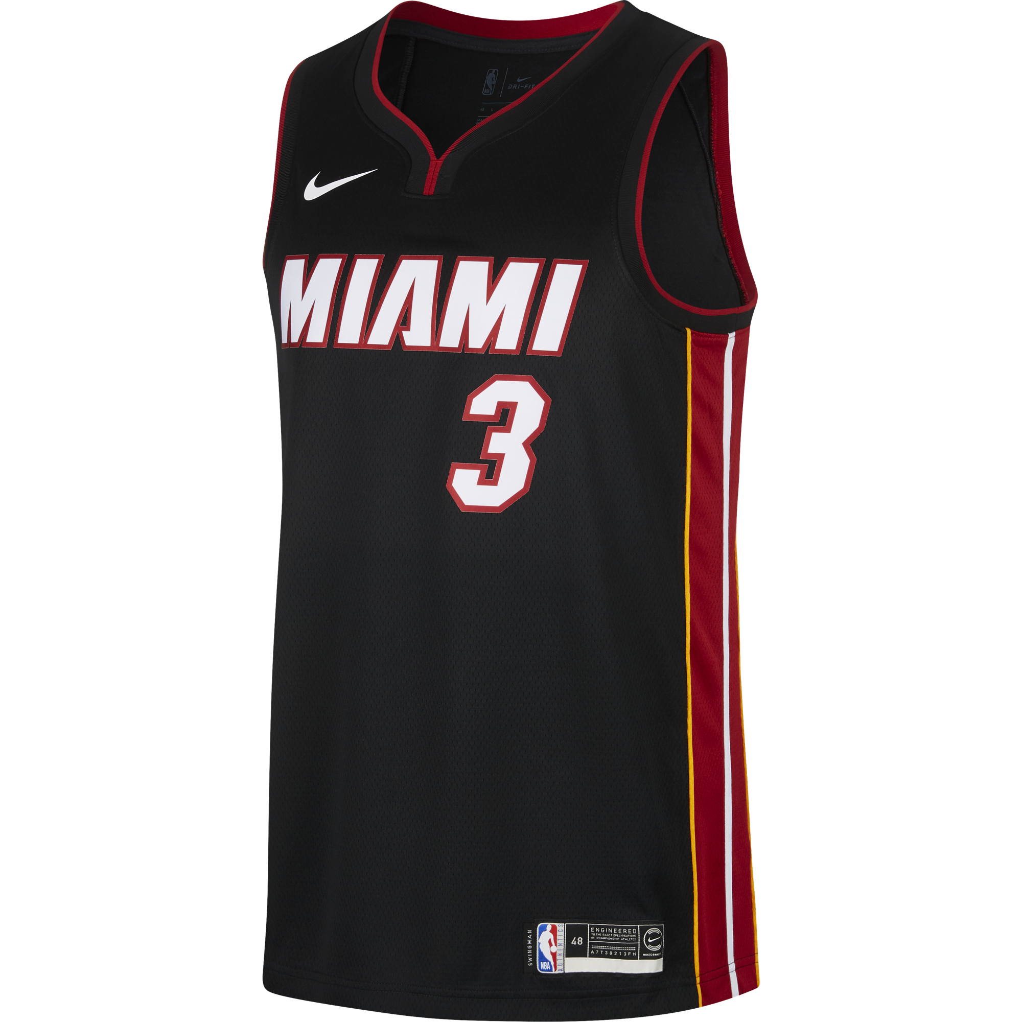 NIKE NBA MIAMI HEAT DWYANE WADE SWINGMAN ROAD JERSEY BLACK