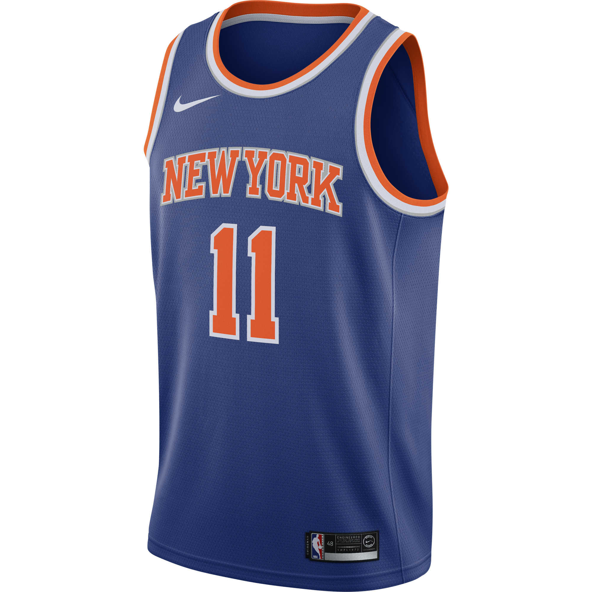 NIKE NBA NEW YORK KNICKS FRANK NTILIKINA SWINGMAN ROAD JERSEY RUSH BLUE