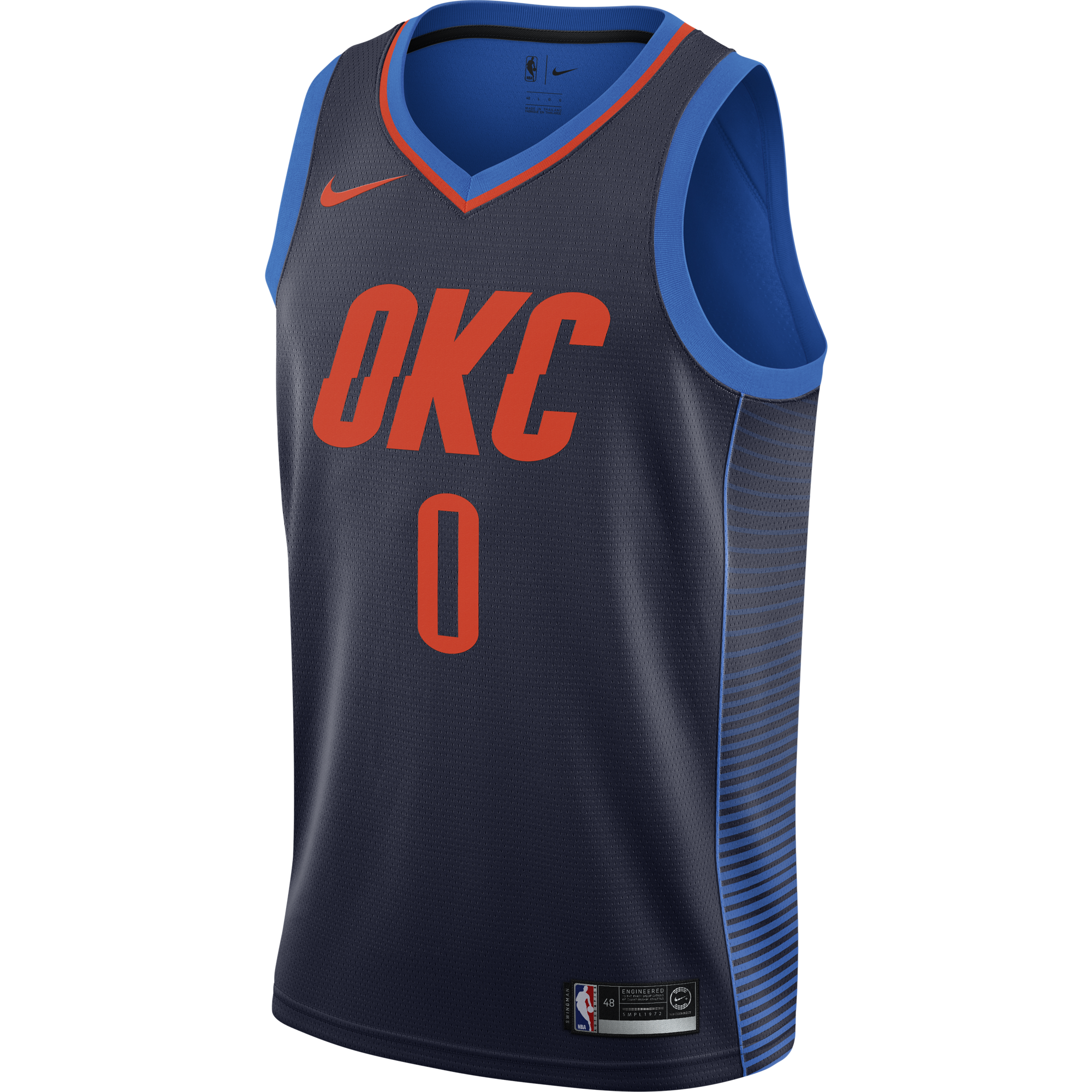 NIKE NBA OKLAHOMA CITY THUNDER RUSSEL WESTBROOK SWINGMAN JERSEY COLLEGE NAVY