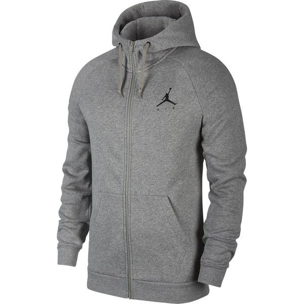 NIKE AIR JORDAN SPORTSWEAR JUMPMAN FLEECE HOODIE CARBON HEATHER BLACK