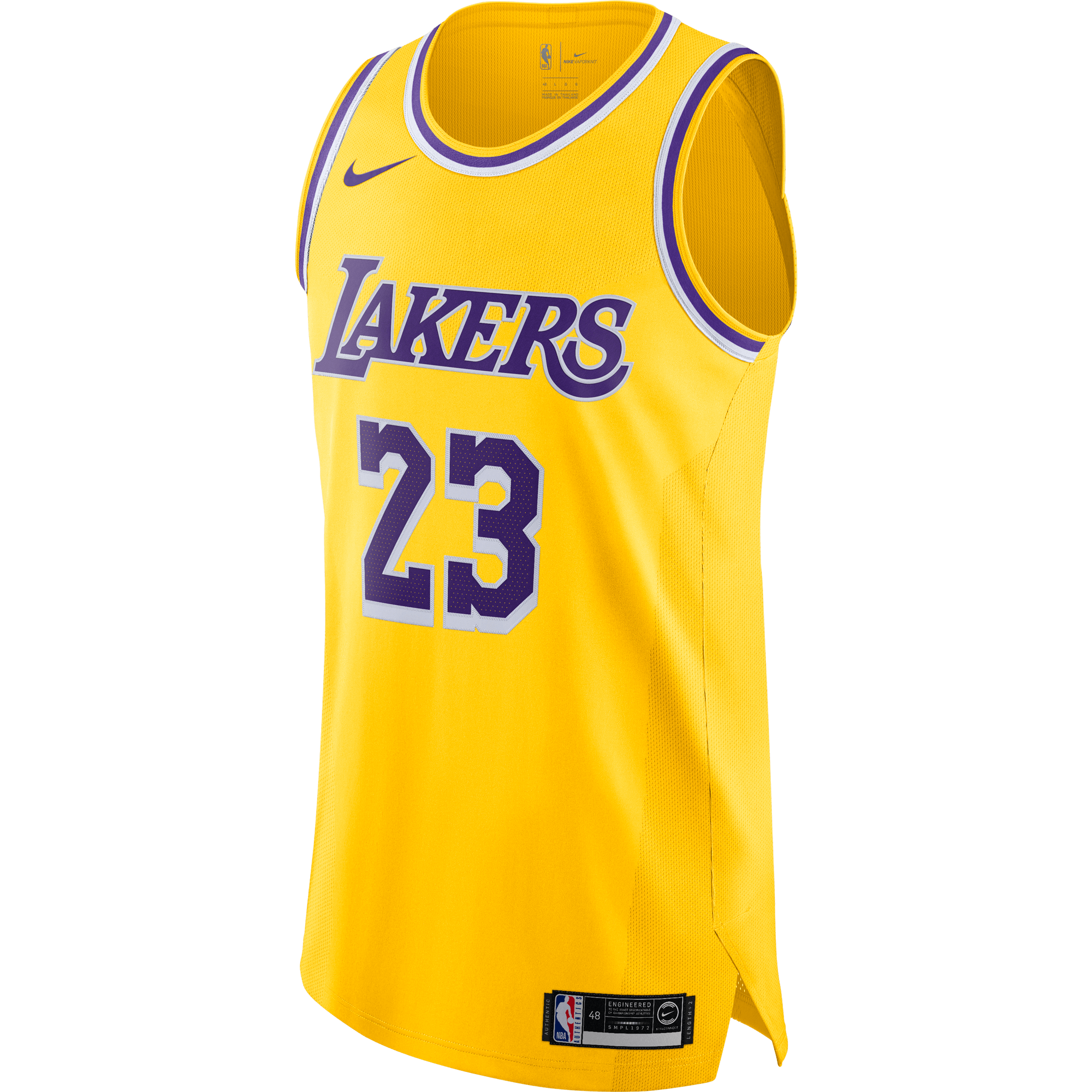 NIKE NBA LOS ANGELES LAKERS LEBRON JAMES AUTHENTIC JERSEY AMARILLO