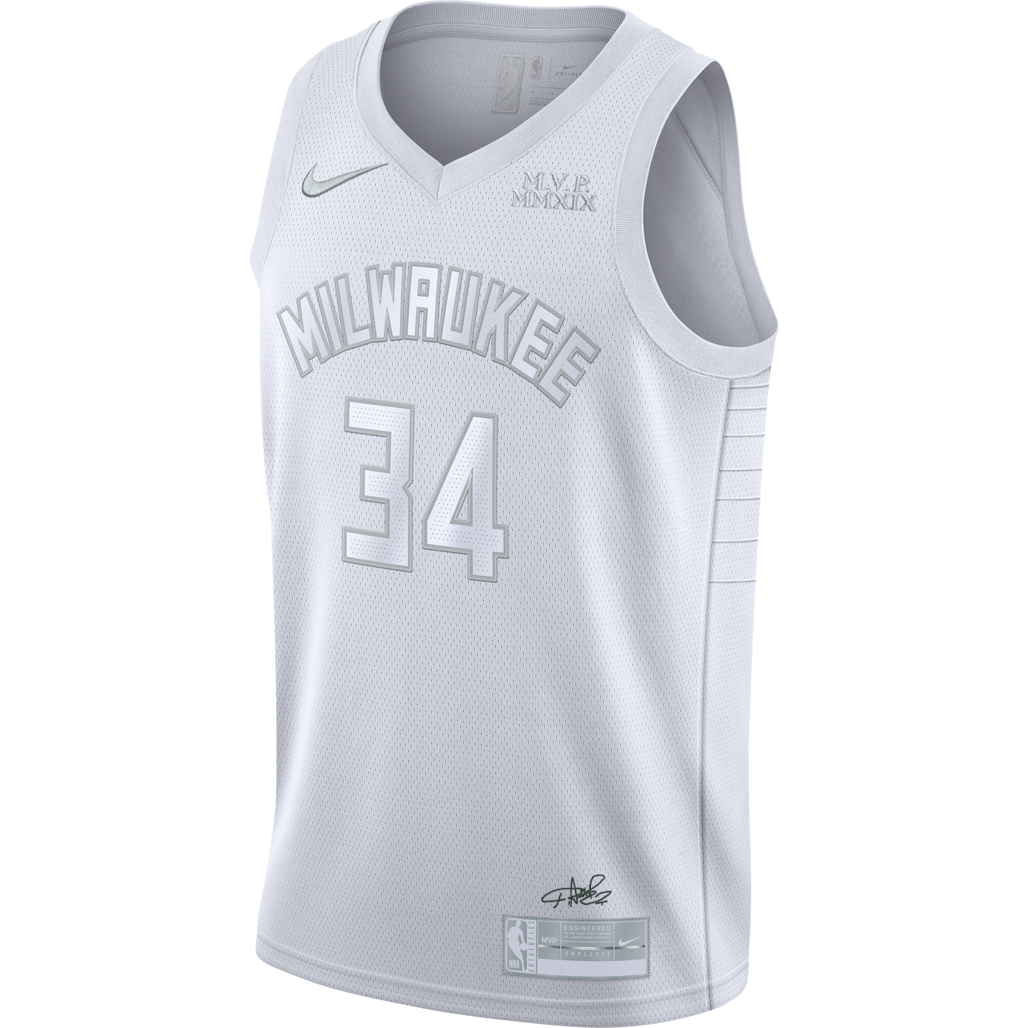 NIKE NBA GIANNIS ANTETOKOUNMPO MVP JERSEY WHITE