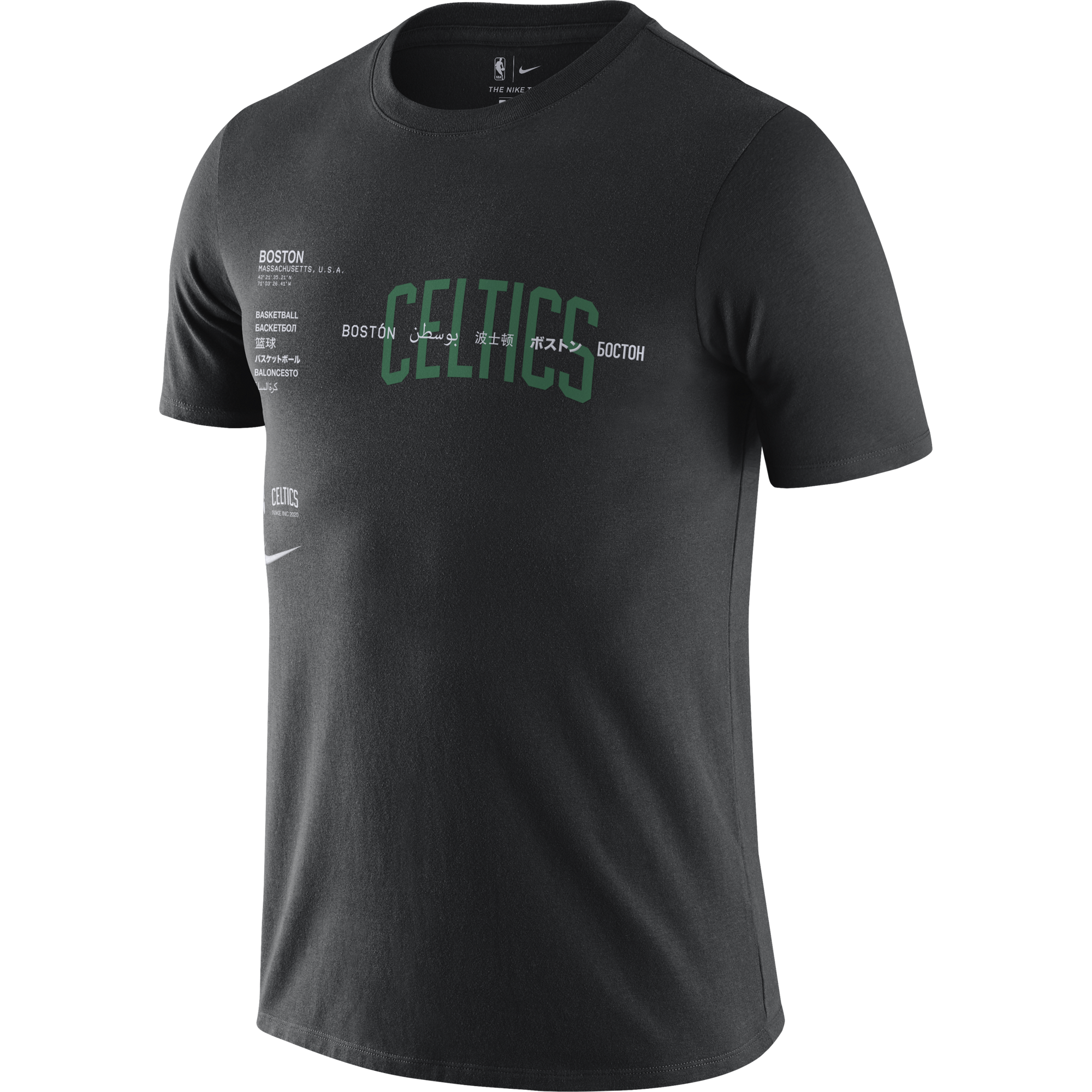 NIKE NBA BOSTON CELTICS WORLD COURTSIDE TEE BLACK