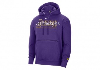 NIKE NBA LOS ANGELES LAKERS COURTSIDE PULLOVER HOODIE FIELD PURPLE