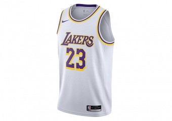 NIKE NBA LOS ANGELES LAKERS LEBRON JAMES ASSOCIATION EDITION SWINGMAN JERSEY WHITE