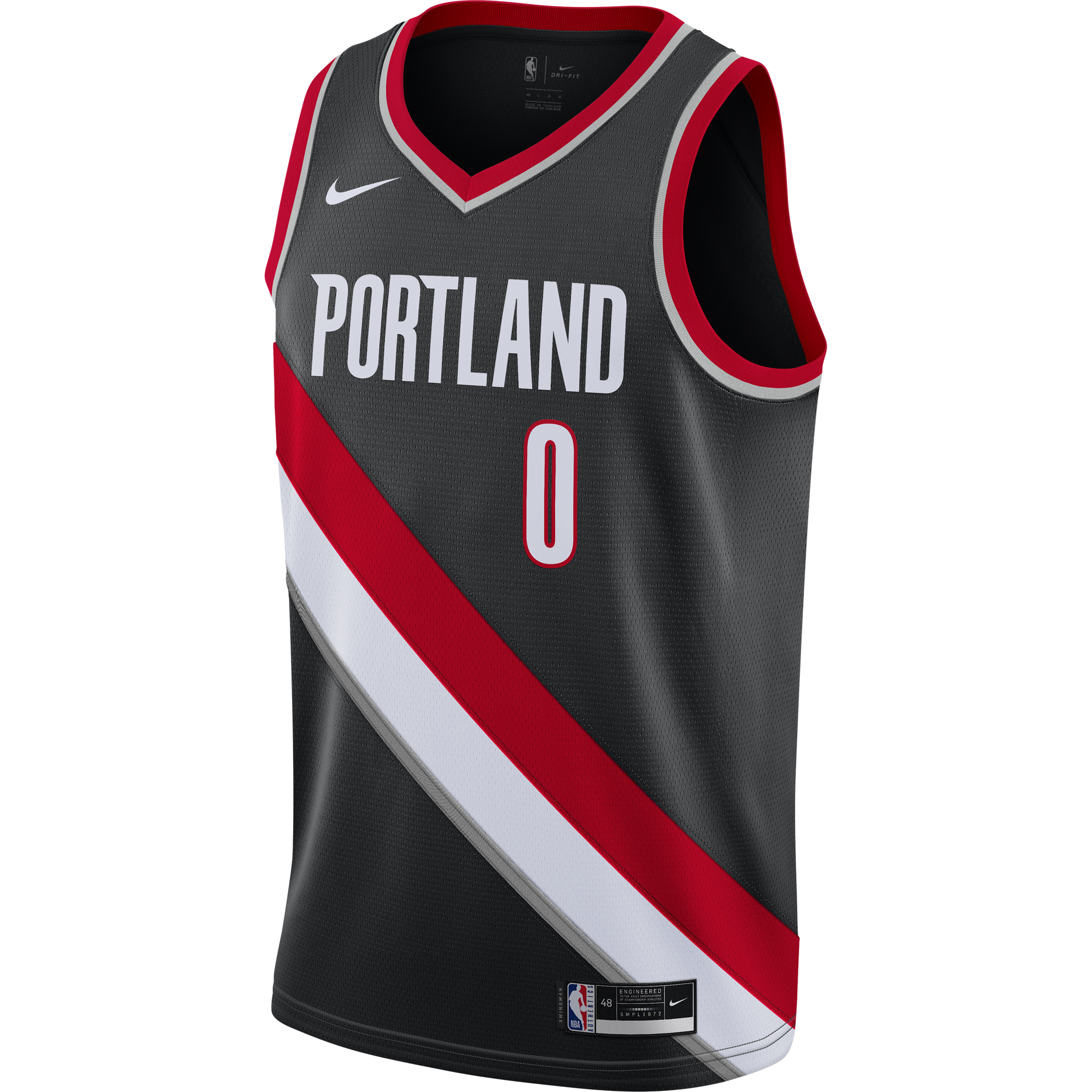 NIKE NBA PORTLAND TRAIL BLAZERS DAMIAN LILLARD ICON EDITION SWINGMAN JERSEY BLACK