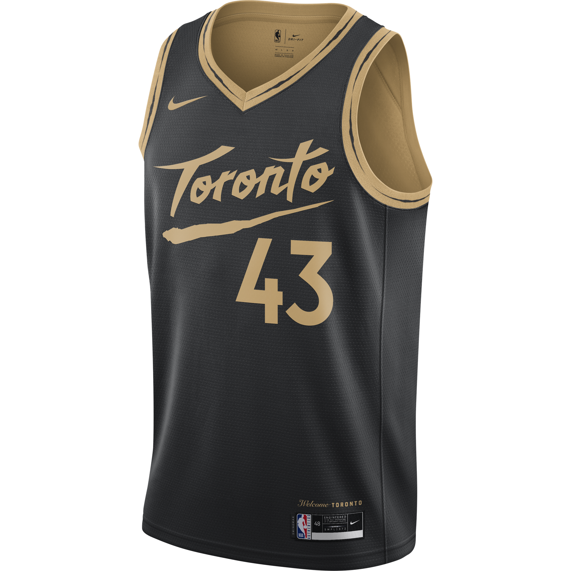 NIKE NBA TORONTO RAPTORS PASCAL SIAKAM CITY EDITION SWINGMAN JERSEY BLACK