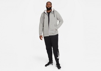 NIKE LEBRON JAMES FLEECE FULL-ZIP HOODIE DARK GREY HEATHER