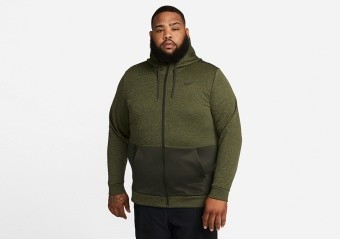 NIKE THERMA FULL-ZIP HOODIE SEQUOIA