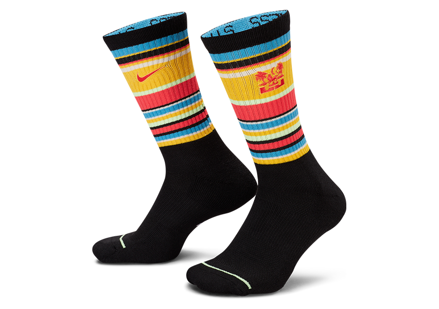 NIKE LEBRON JAMES BASKETBALL CREW SOCKS BLACK