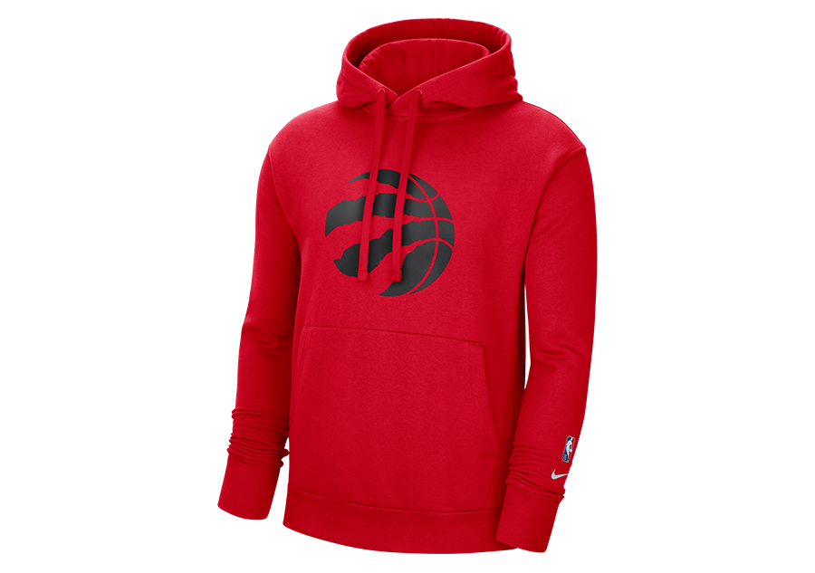 NIKE NBA TORONTO RAPTORS FLEECE HOODIE UNIVERSITY RED