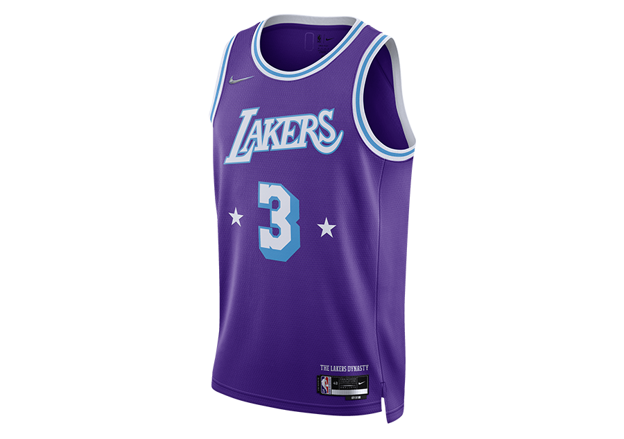 NIKE NBA LOS ANGELES LAKERS ANTHONY DAVIS CITY EDITION 2021 SWINGMAN JERSEY FIELD PURPLE