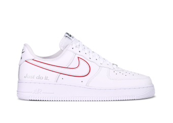 NIKE AIR FORCE 1 LOW JUST DO IT WHITE FIRE RED