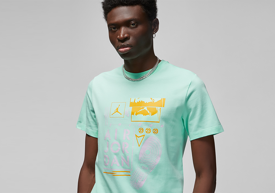 NIKE AIR JORDAN BRAND GRAPHIC CREW 2 TEE MINT FOAM pour 37 50