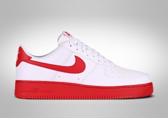 NIKE AIR FORCE 1 LOW '07 WHITE RED MIDSOLE